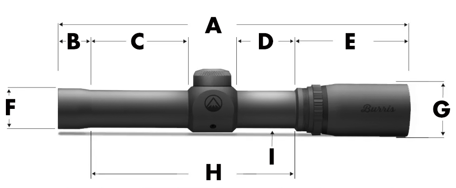 Maten Burris Pistoolkijker 2x20mm Handgun Scope