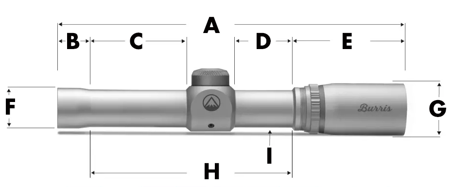 Maten Burris Pistoolkijker 2x20mm Handgun Scope zilver