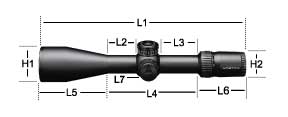 Maten Vortex Strike Eagle 5-25x56 FFP Long Range Richtkijker, EBR-7C Verlicht Dradenkruis (MOA)
