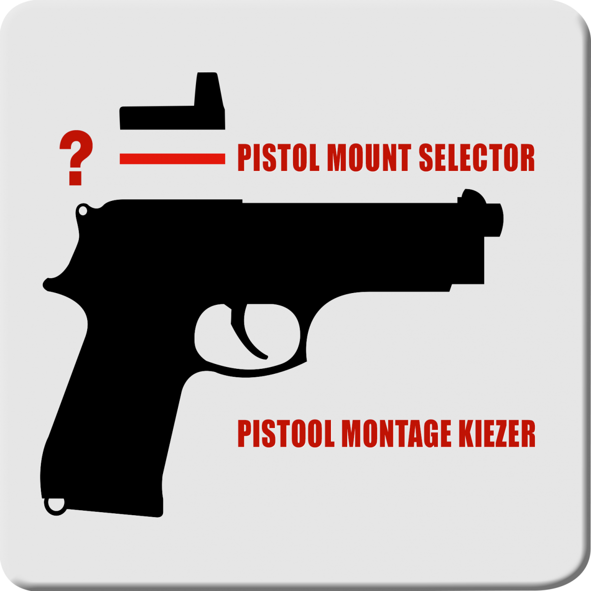 Pistol mount selector | Pistool montage kiezer