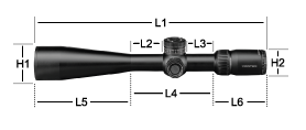 Viper PST GEN II 5-25x50 Afmetingen