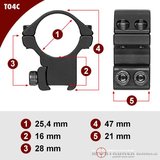 Sportsmatch 11mm dovetail 25,4mm Montage TO4C medium (28mm)_