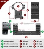 Sportsmatch 11mm dovetail 30mm Montage AOP56 hoog verstelbaar (37mm)_