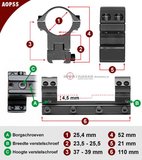 Sportsmatch 11mm dovetail 25,4mm Montage AOP55 hoog verstelbaar (37mm)_