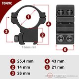 Sportsmatch Brno/CZ527/Fox 15mm dovetail 25,4mm Montage TO49C medium (26mm)_