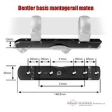 Dentler montagerail basis voor montage van ringen (Dural)_