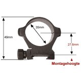 Leupold BackCountry montageringen 35mm Cross-Slot (27,6mm) hoog_