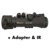 Dipol DN34 PRO voorzet nachtkijker Gen 2+ front Sniper groen, incl. adapter en IR laser_