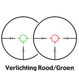 NC Star Combat scope 1-6x24 Combo incl. Quick Release Cantilever montage, verlicht dradenkruis Rood/Groen_