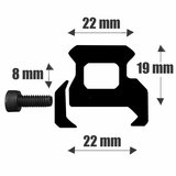 NC Star Picatinny rail verhoger kort, lengte 50mm (hoogte 19mm)_