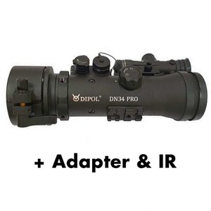 Dipol DN34 PRO voorzet nachtkijker Gen 2+ front Sniper groen, incl. adapter en IR laser